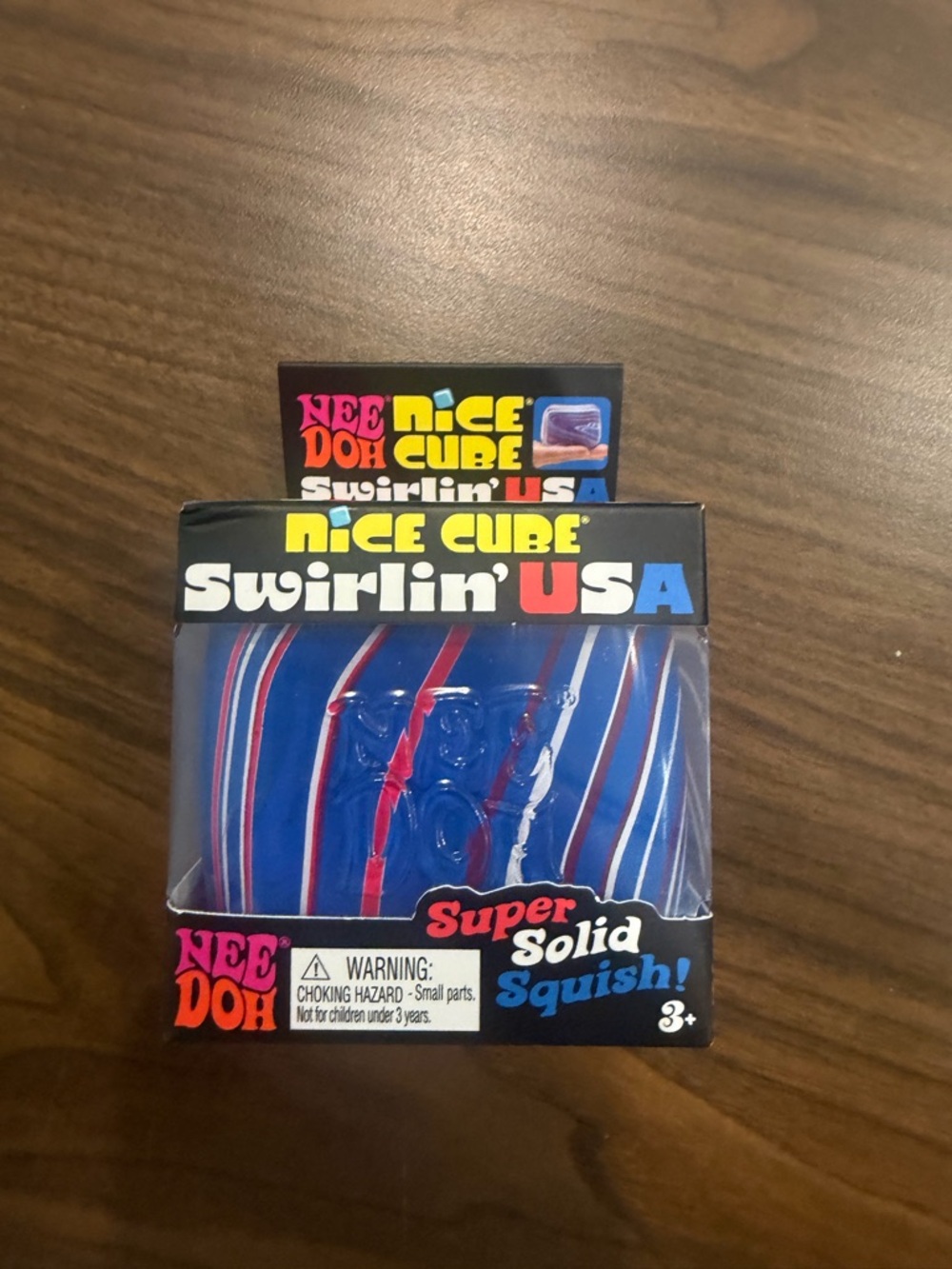 Nee Doh Swirlin' USA Super Solid Squish - Blue & Red